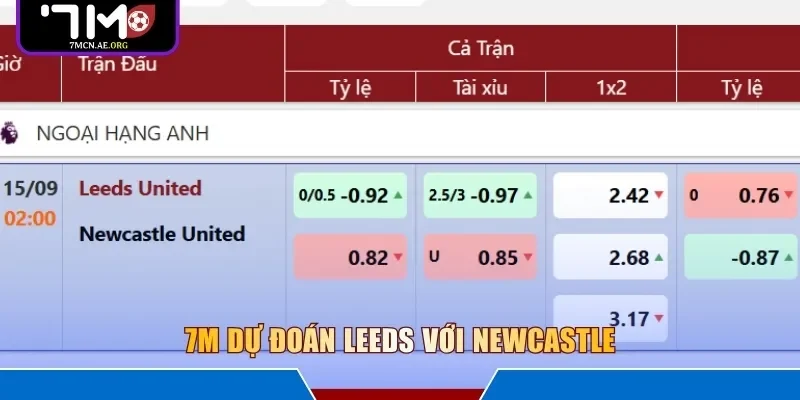 7M dự đoán Leeds với Newcastle